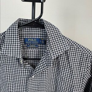 Ralph Lauren Navy and White Checkered Shirt